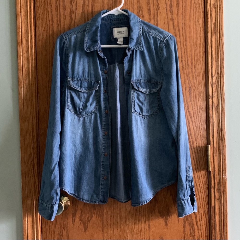 Medium Denim Shirt by Forever 21